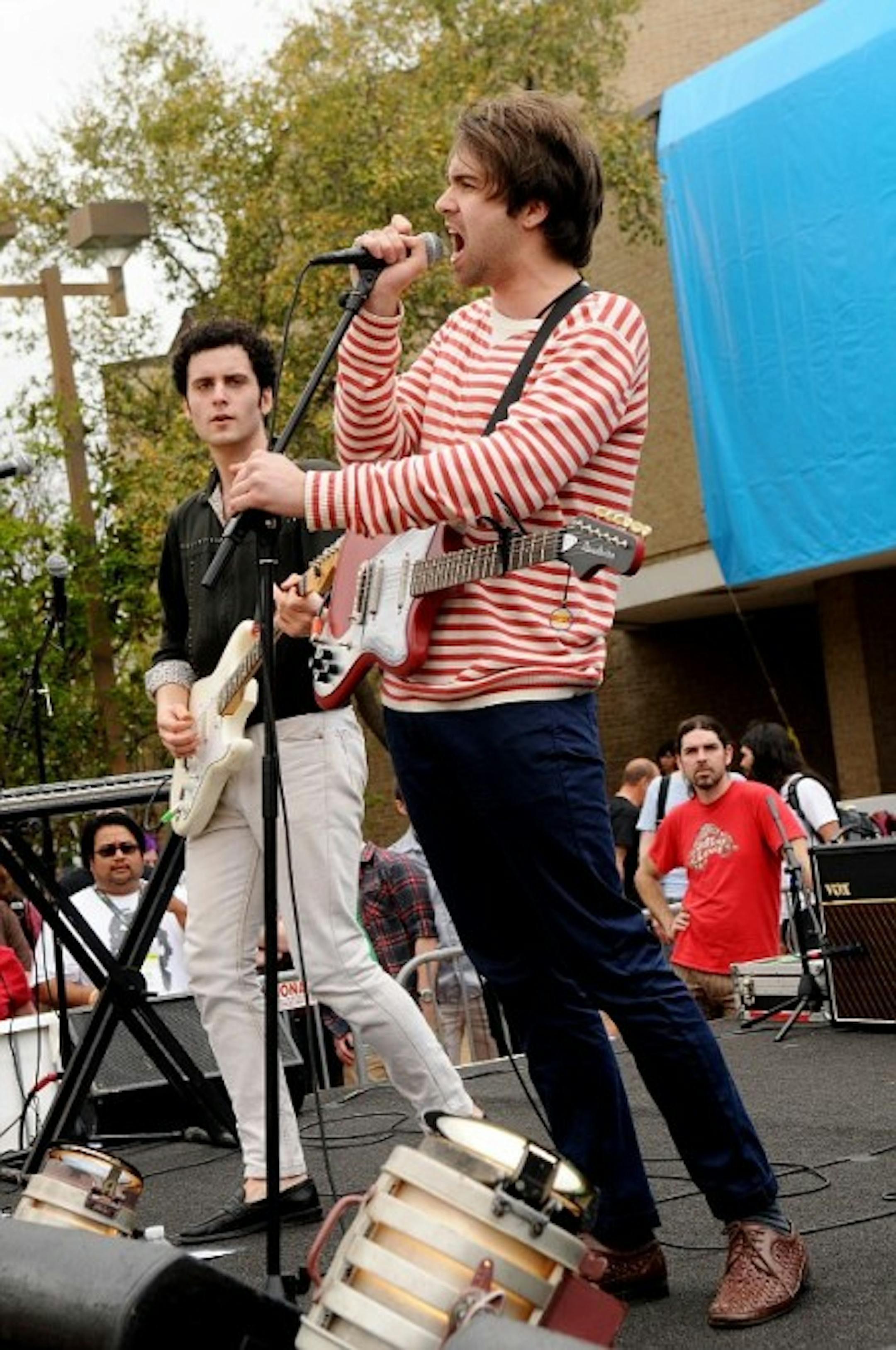 Holy hype! The Vaccines played an AOL-sponsored SXSW gig outside a church. / Photo by Tony Nelson