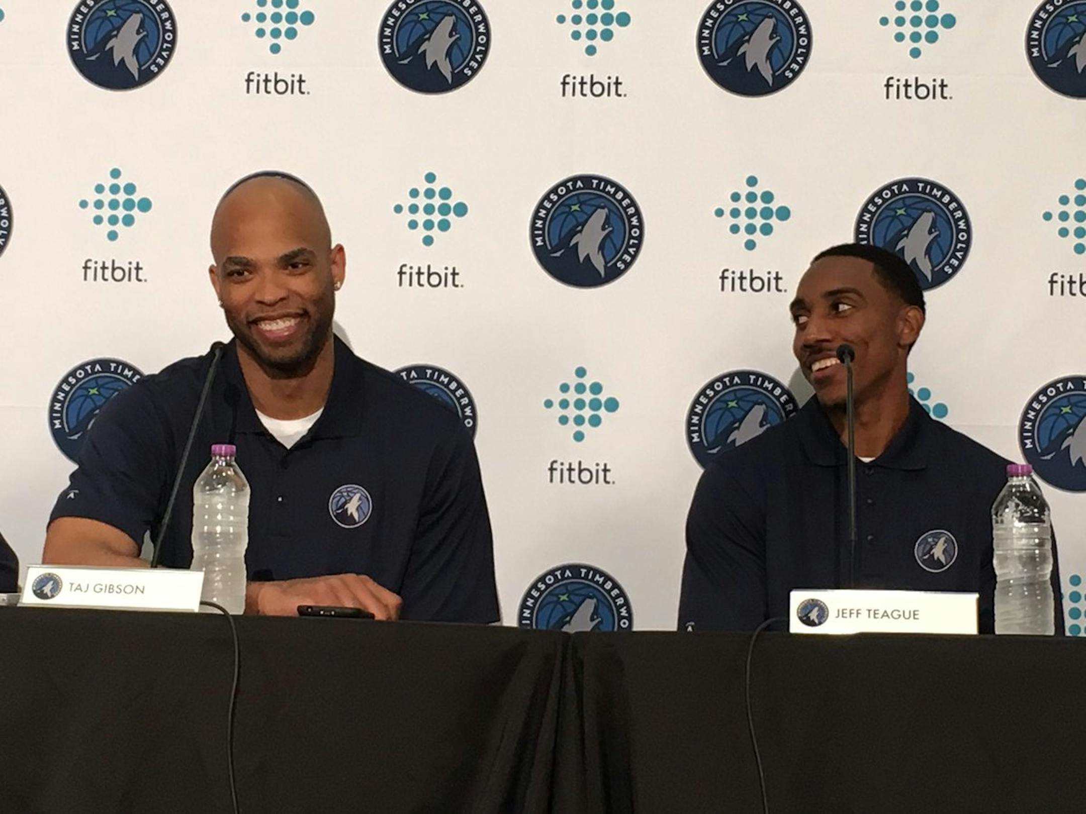 The Wolves officially introduced Taj Gibson and Jeff Teague as their newest players Monday.