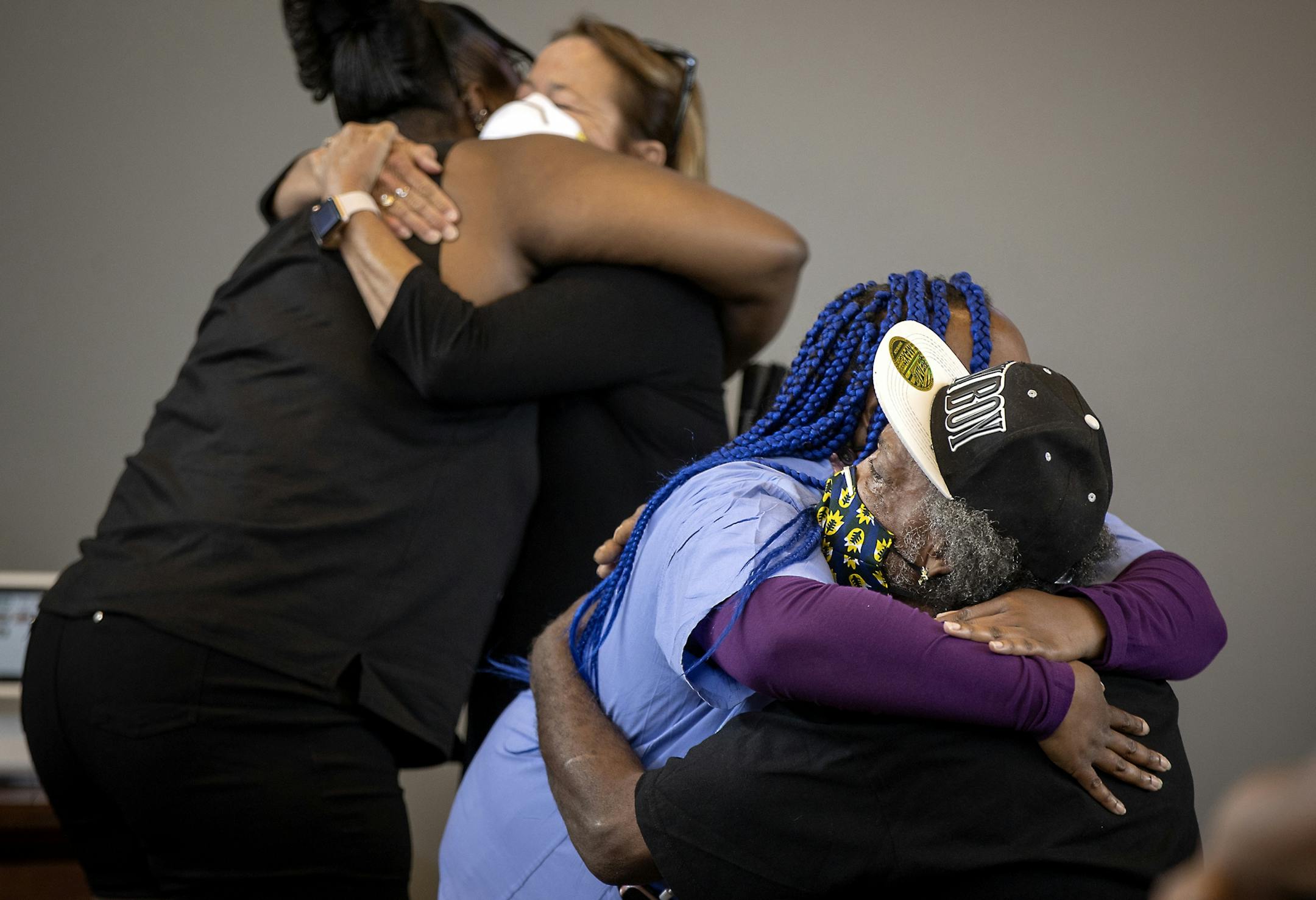 Family and friends of Calvin L. Horton Jr. gathered for his funeral at Estes Funeral Chapel, Friday, June 19, 2020 in Minneapolis, MN. Horton was shot and killed by John Richard Rieple, a pawn broker. Police found Horton lying on the sidewalk in front of the shop near Bloomington and Lake on the second night of civil unrest in the aftermath of the killing of George Floyd at the hands of Minneapolis police.