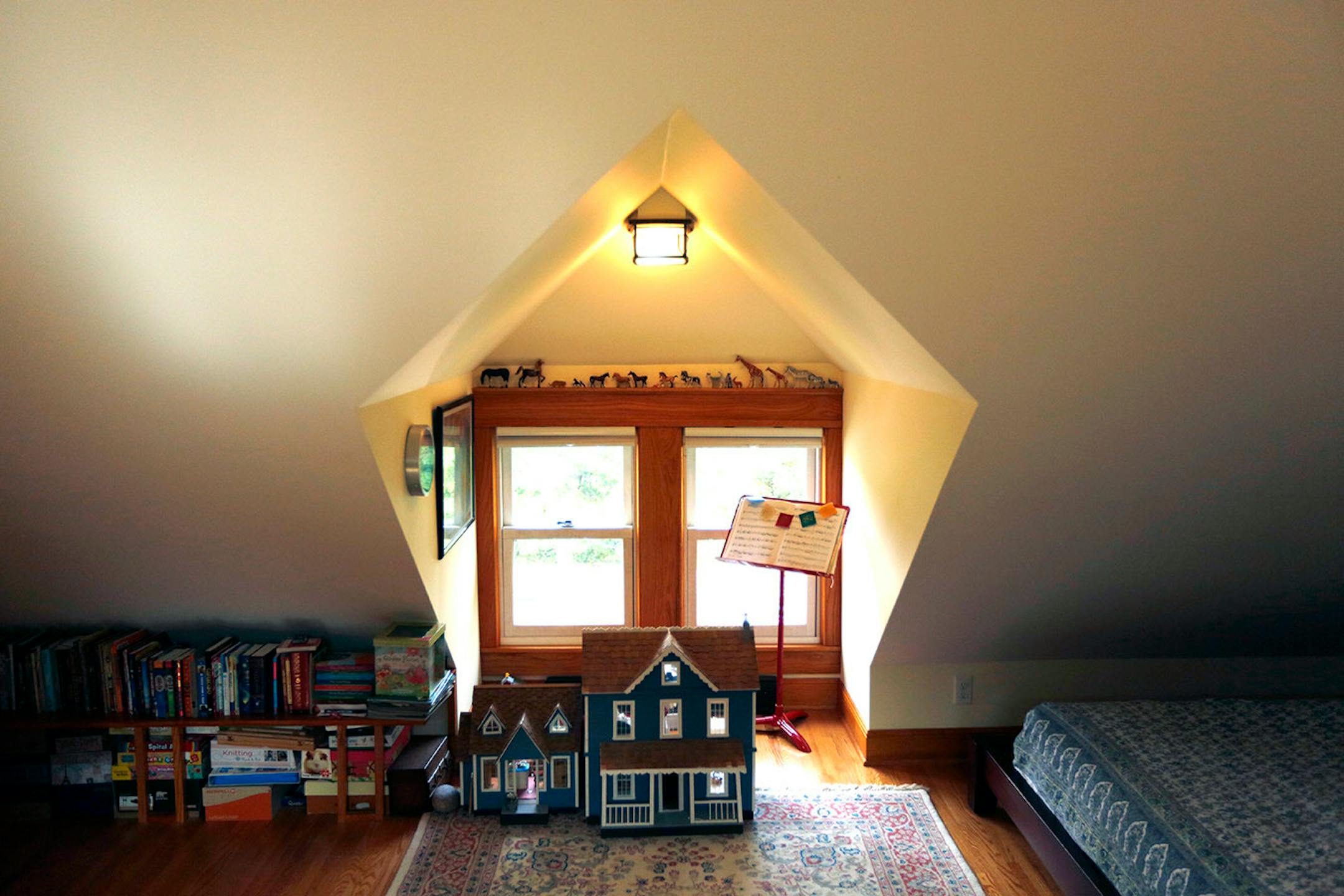 Margaret Durant's cozy bedroom retreat inside her home's third floor attic.