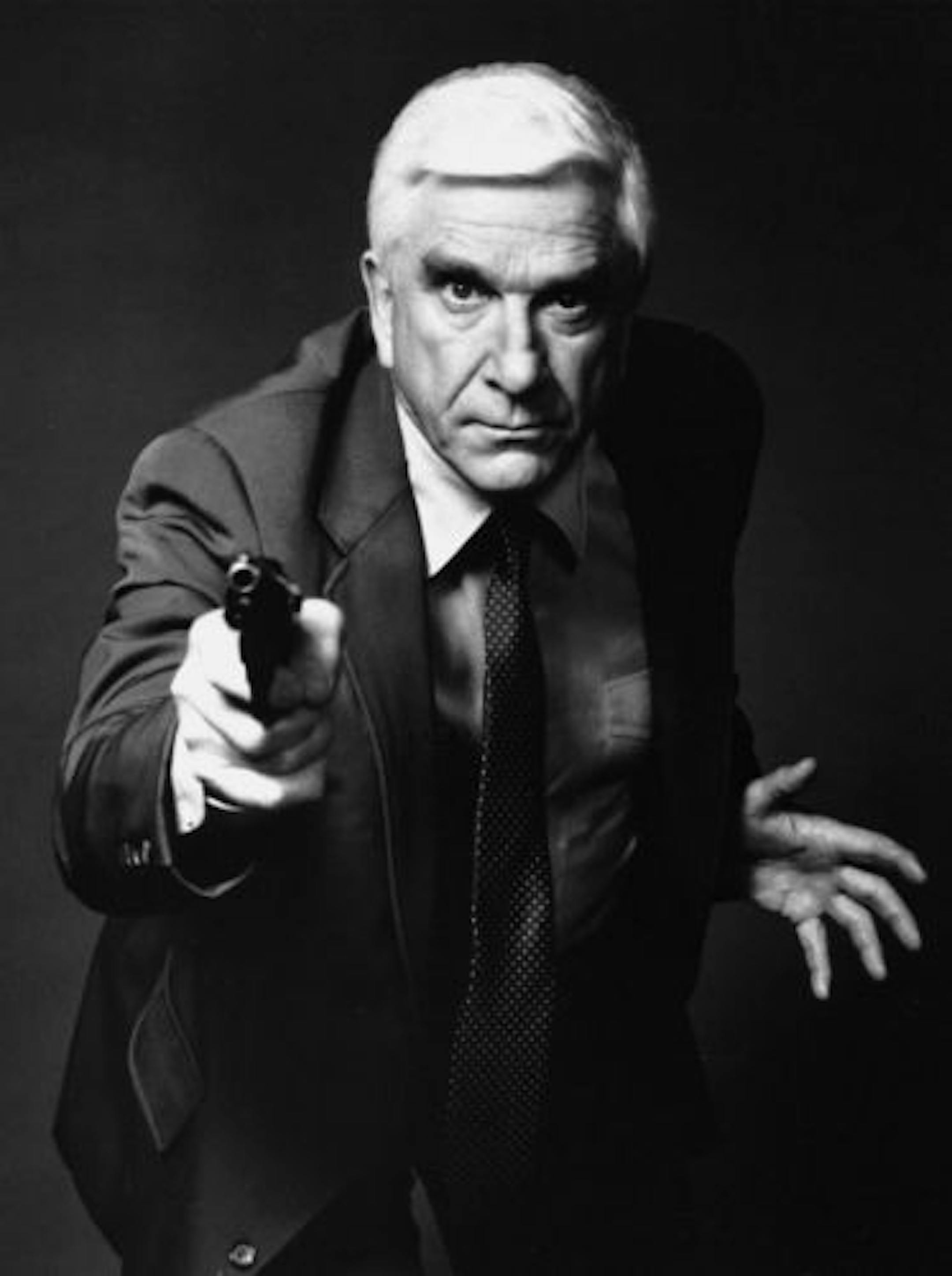 Leslie Nielsen in his iconic role as Lt. Frank Drebin.