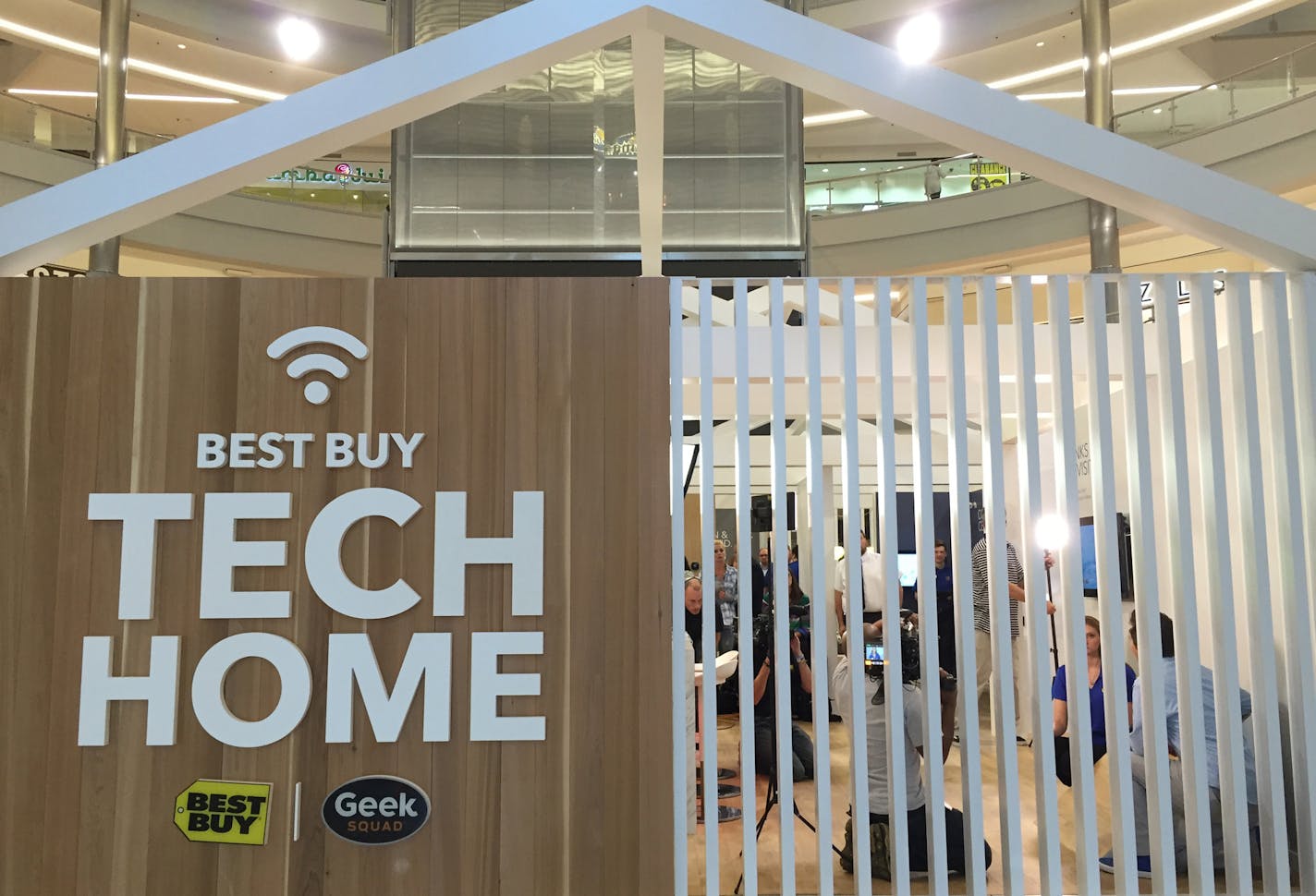 Best Buy has taken over the rotunda at the Mall of America for a few weeks to showcase connected home products in a huge display that replicates various rooms in a house. PHoto: Kavita Kumar / Star Tribune 8/22/16