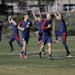 United States players warm up during soccer training camp on Jan. 7 in Chula Vista, Calif.