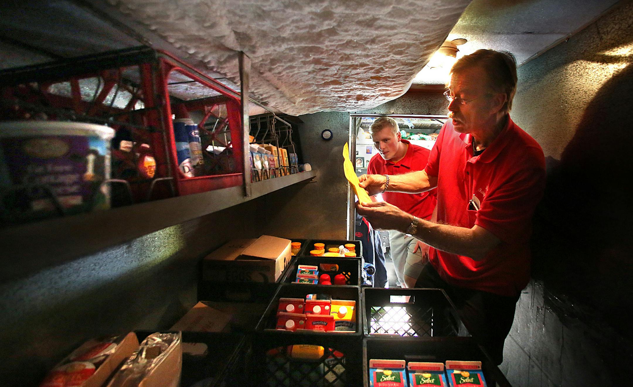 David and Mike: David Nelson was a 2-year-old in his mother's arms the first time he met Mike White, who stopped at their house along his milk delivery route. Nineteen years later, Mike needs to have surgery which will prevent him from heavy-lifting. So he's training in the best second-in-command ever: David, who will accompany Mike on his route for several weeks beginning Friday. ] JIM GEHRZ ‚Ä¢ jgehrz@startribune.com / St. Louis Park, MN / June 10, 2014 / 8:30 AM / BACKGROUND