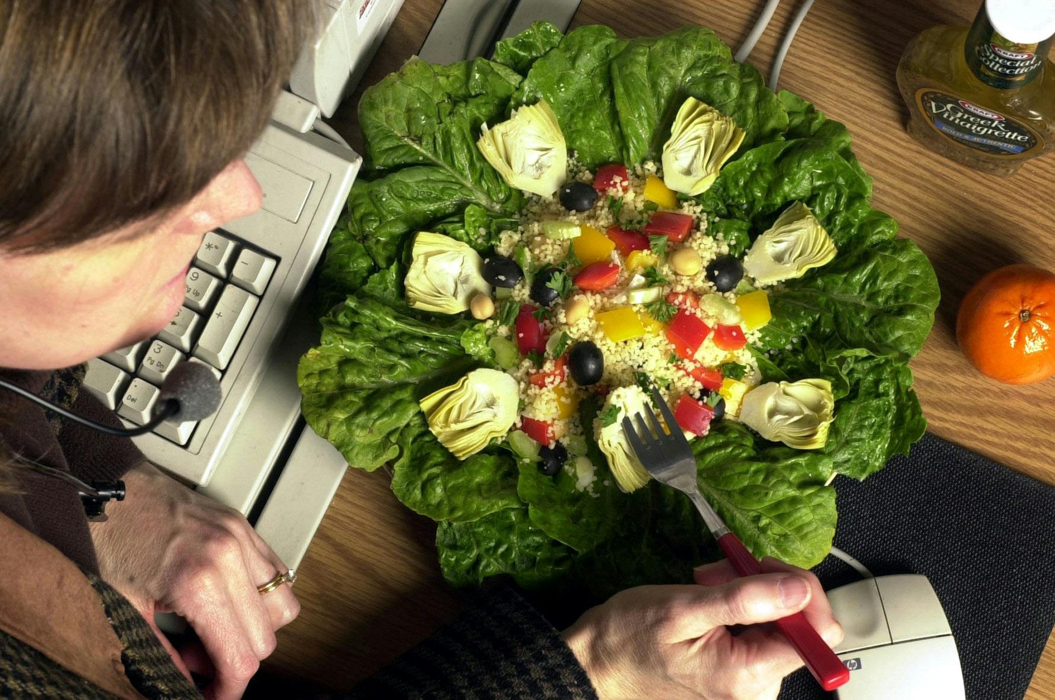 The office lunch can deal a caloric wallop if you're not careful.