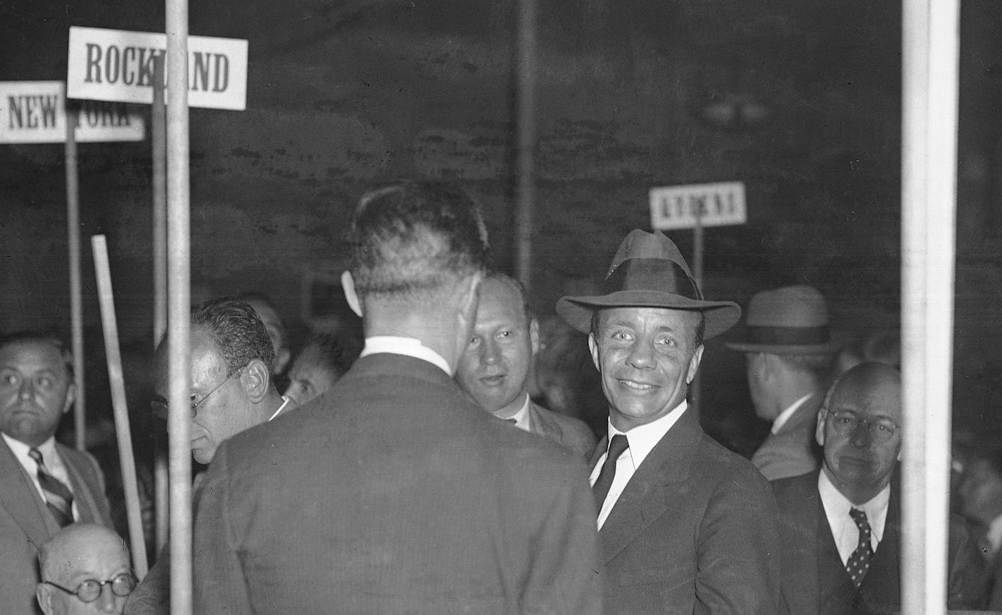 Theodore Roosevelt Jr. with delegates on the floor of the New York GOP gubernatorial convention in 1934. Associated Press