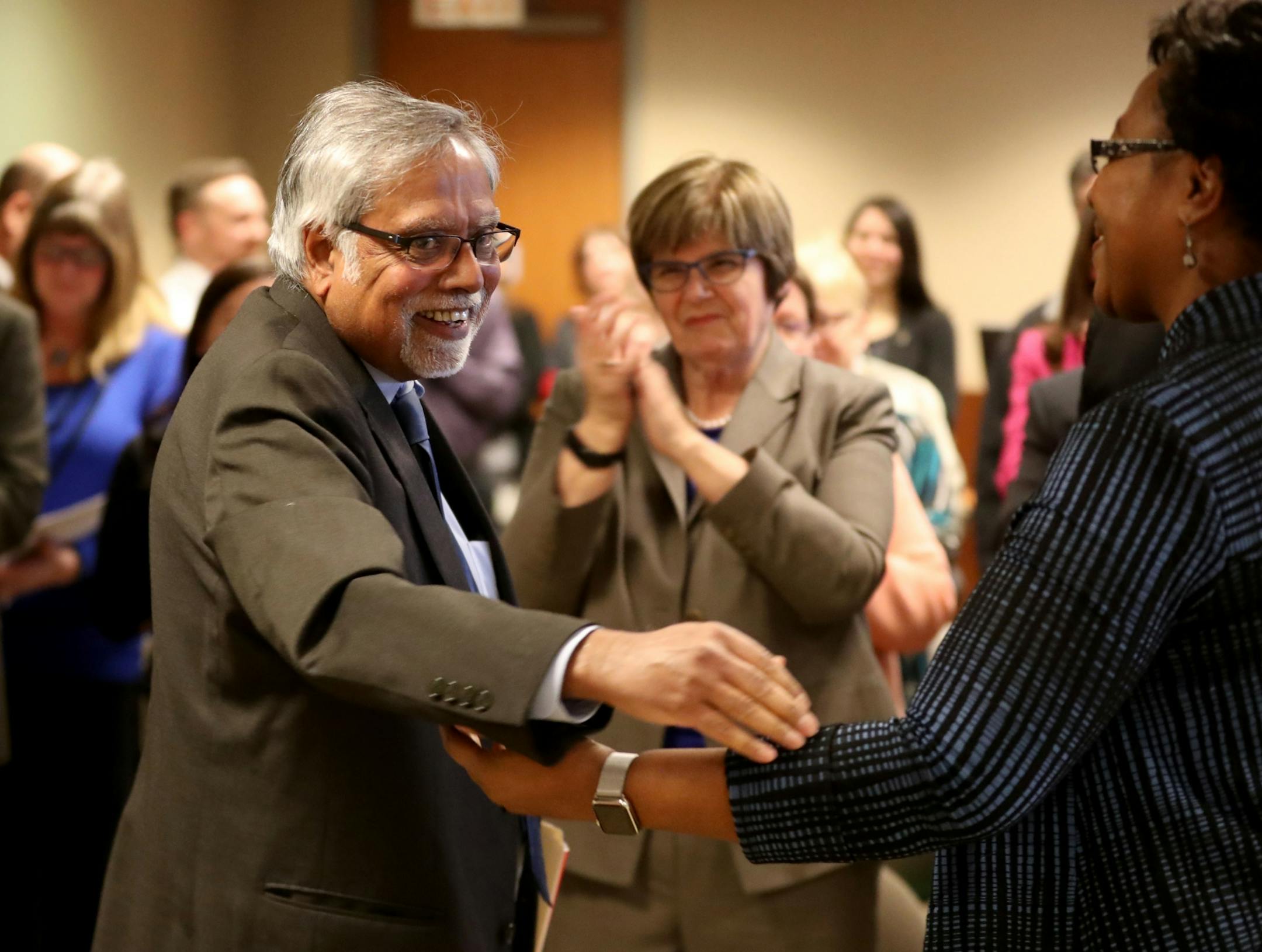 Devinder Malhotra, former Metro State interim president, was introduced as the Minnesota State interim chancellor Thursday, Feb. 9, 2017, in St. Paul, MN.