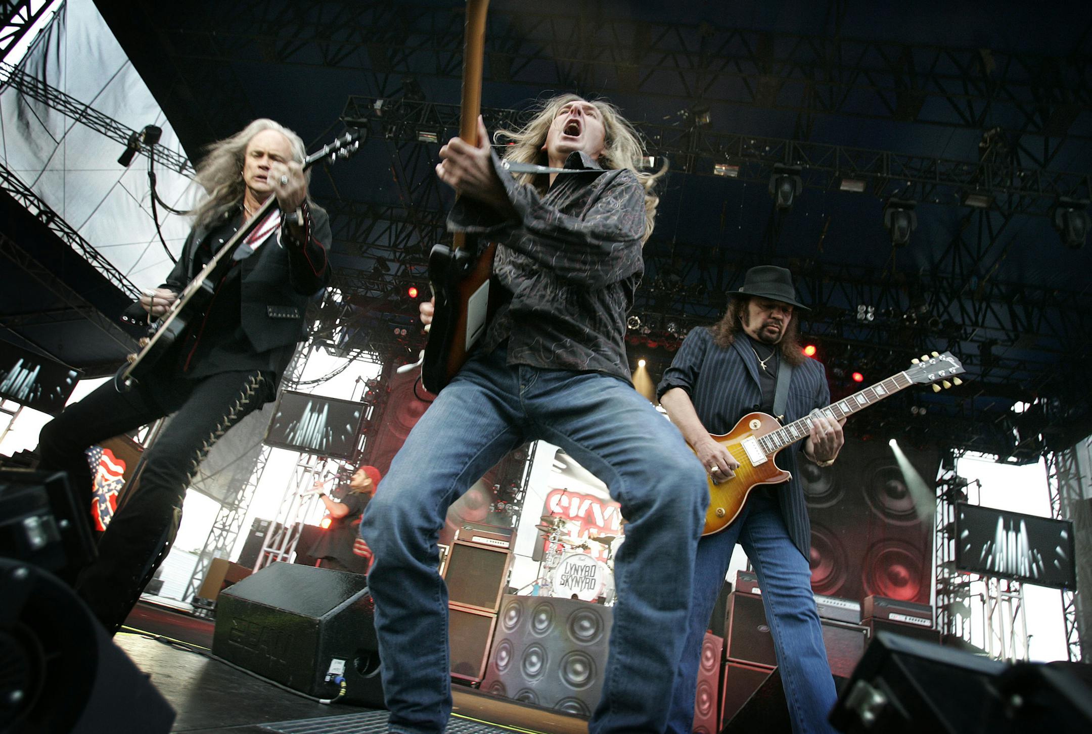 Rock legends Lynyrd Skynyrd opened up Kid Rock to a sell-out crowd at the Grandstand at the Minnesota State Fair on Aug. 29, 2009.