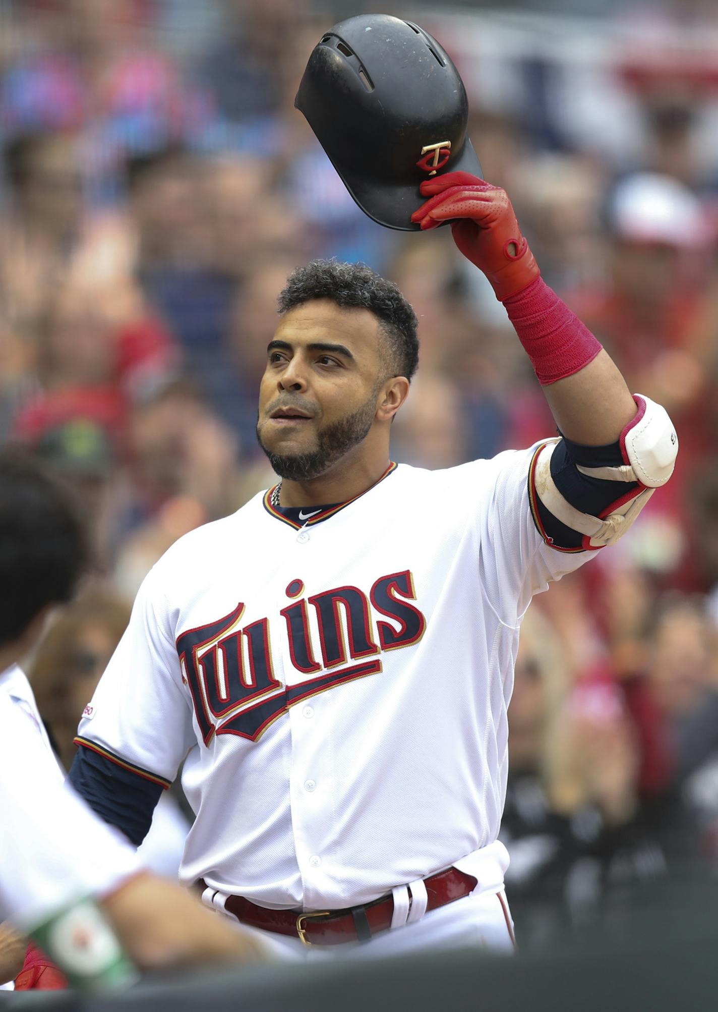 The Twins' Nelson Cruz acknowledged the cheering crowd as he celebrated his 40th home run of the season, and his 400th career homer, a 412 foot solo shot to right field in the fourth inning. ] JEFF WHEELER &#x2022; jeff.wheeler@startribune.com The Minnesota Twins played the Kansas City Royals in their final MLB home game of the regular season Sunday afternoon, September 22, 2019 at Target Field in Minneapolis.