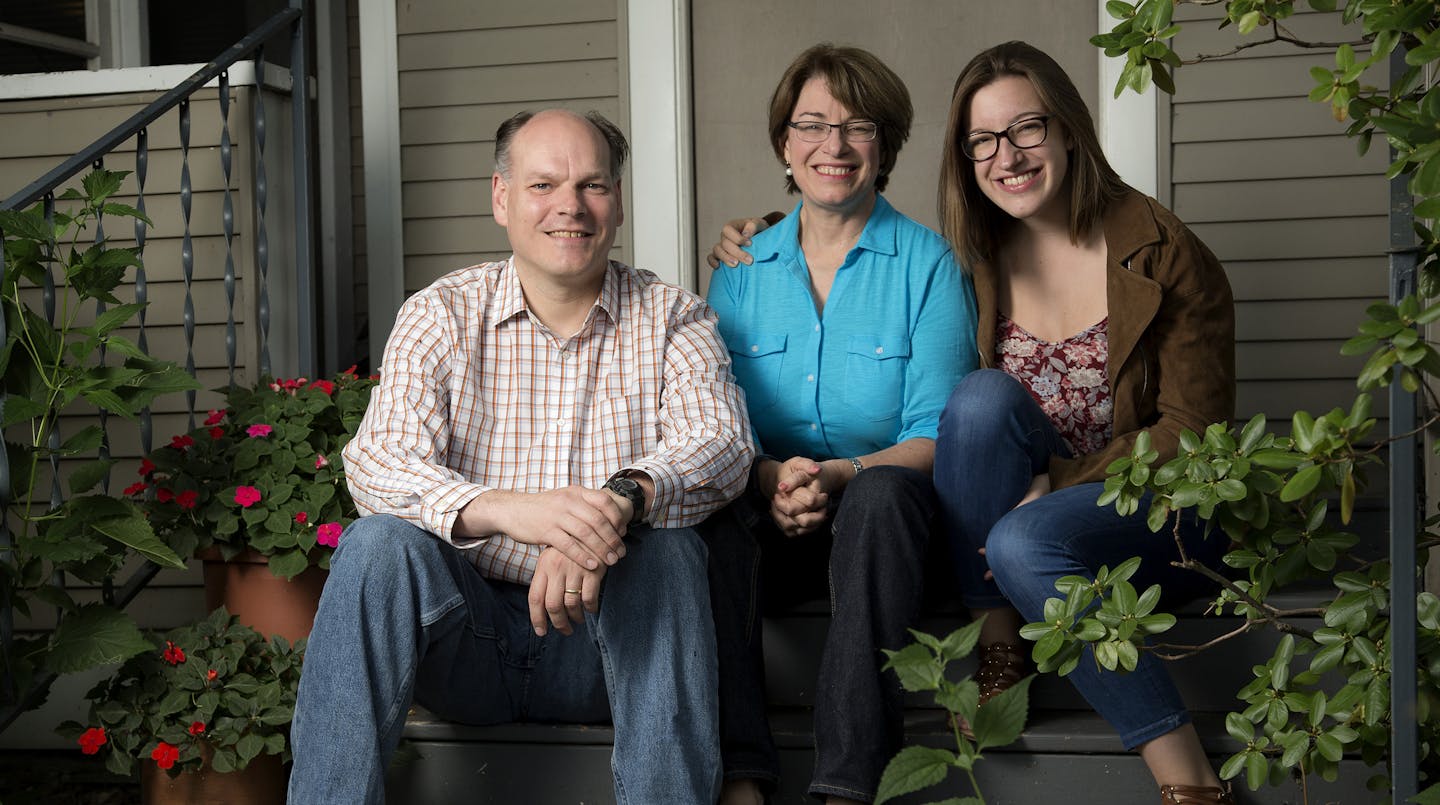 John D. Bessler, Amy Klobuchar and daughter Abigail Klobuchar Bessler. Sen. Amy Klobuchar, D-Minn., has released a book "The Senator Next Door". ] CARLOS GONZALEZ cgonzalez@startribune.com - August 17, 2015, Minneapolis, MN, Sen. Amy Klobuchar book, "The Senator Next Door," is out.