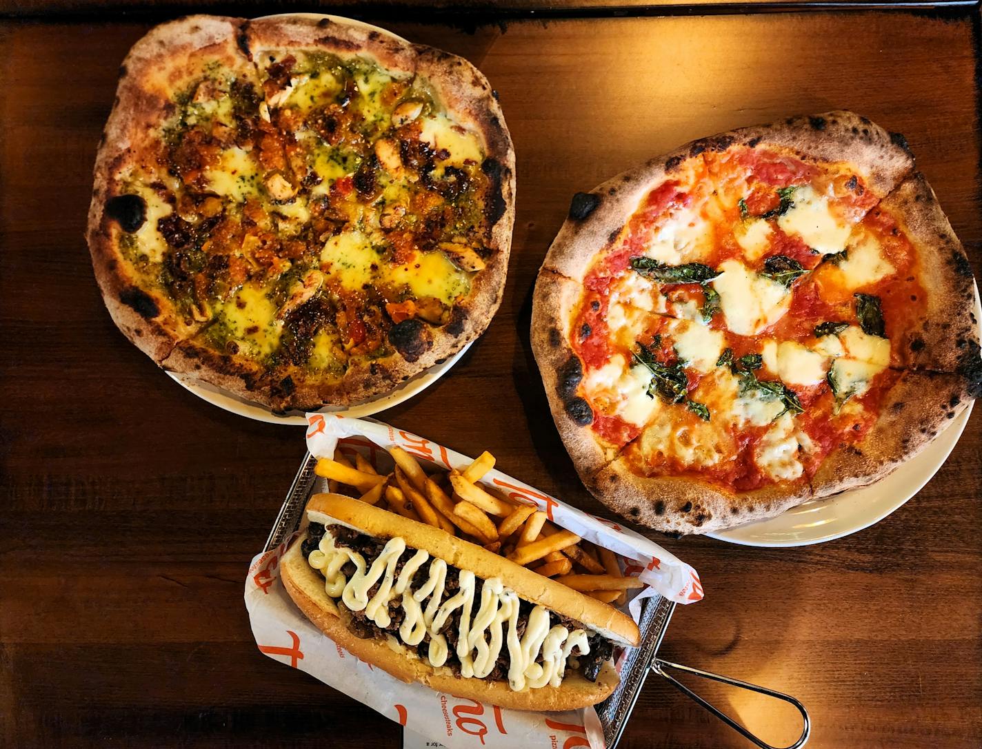 Pizza and cheesesteak from the new Tono in Maple Grove