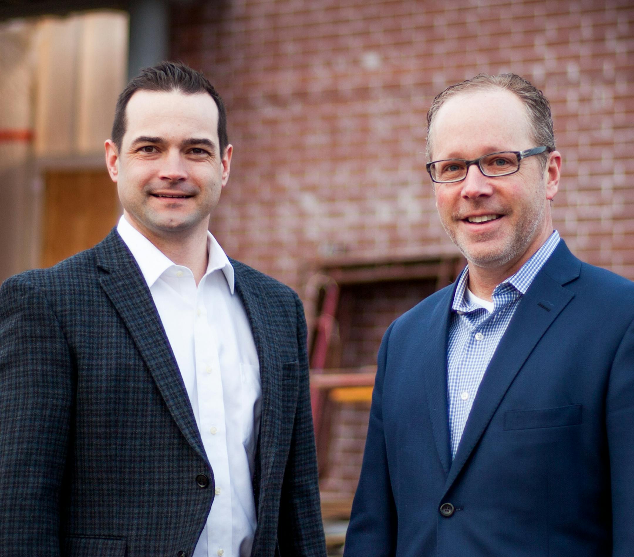 Ben Newlin (left), a project manager and minority owner, and President Tom Brown (right), principal owner of Terra General Contractors.