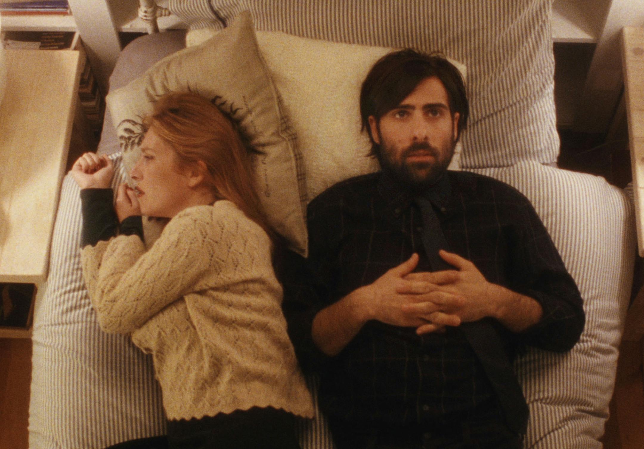 This photo released by Tribeca Film shows, Jason Schwartzman, right, and Josephine de la Baume in a scene from the film, "Listen Up Philip," distributed by Tribeca Film. (AP Photo/Tribeca Film)