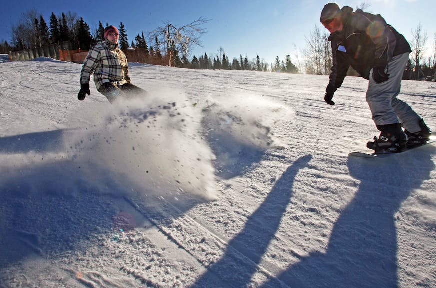 Snow boarders found the downhill slopes of Lutsen Ski Resort to their liking.