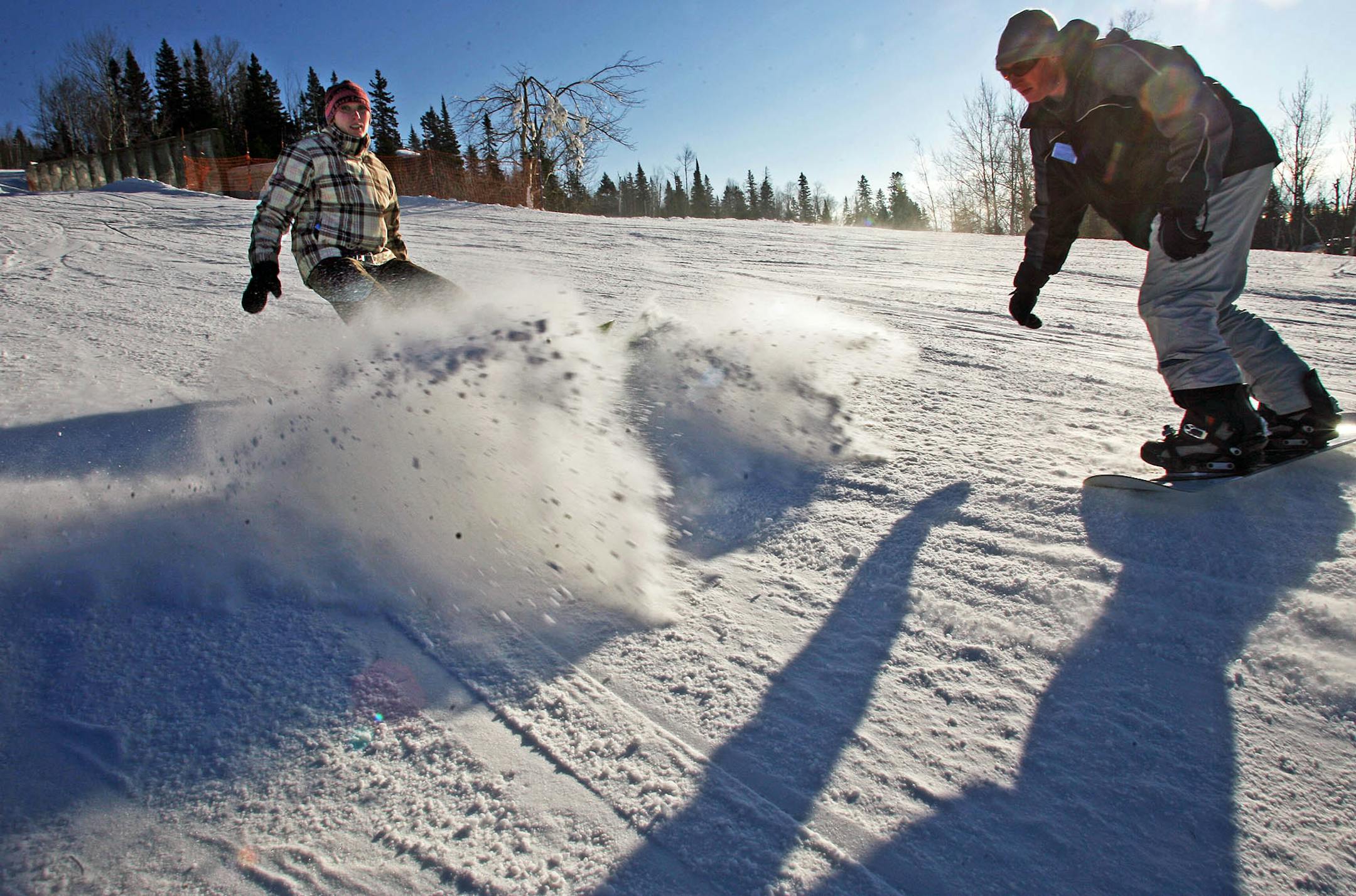 Snow boarders found the downhill slopes of Lutsen Ski Resort to their liking.