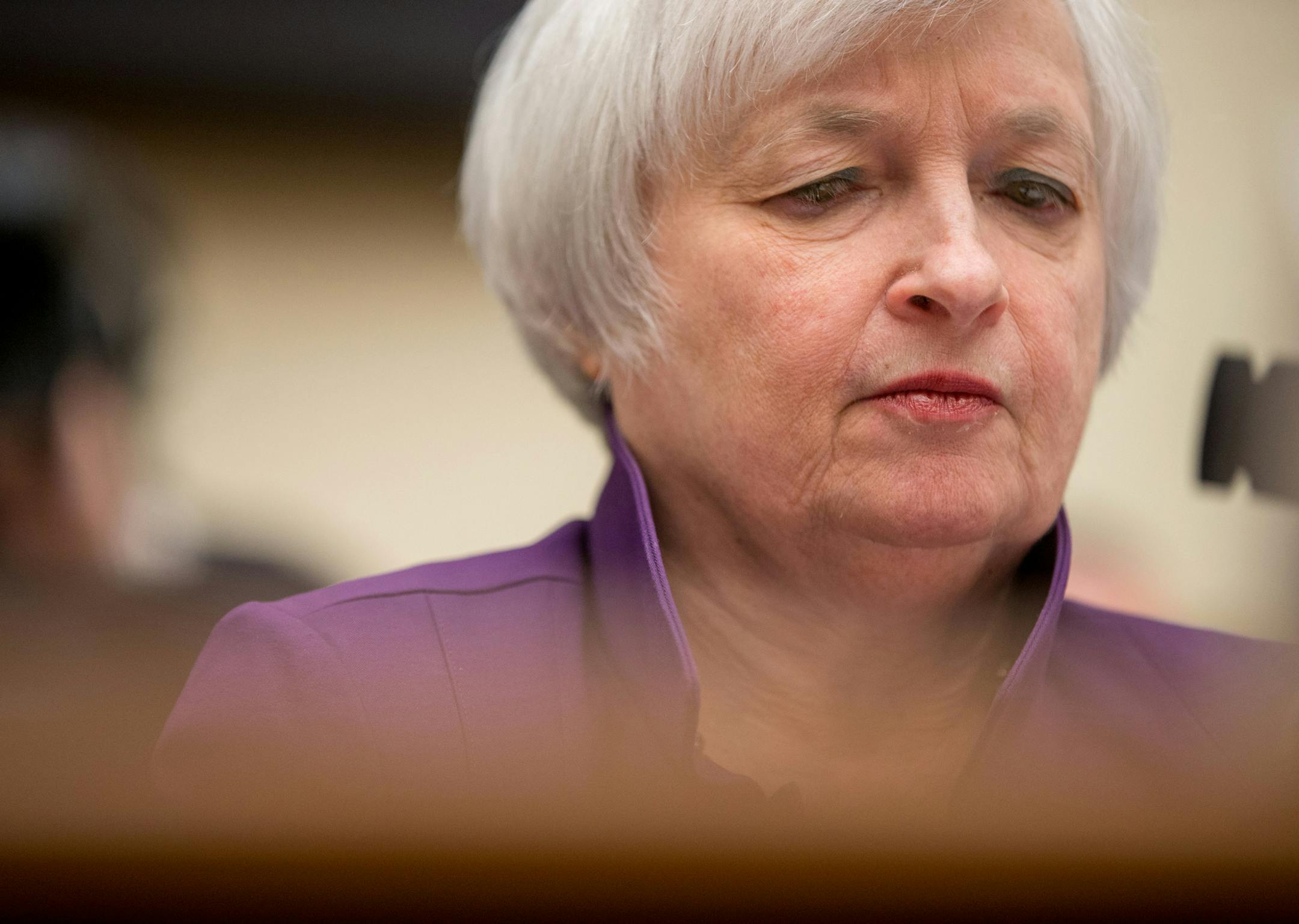 Federal Reserve Chair Janet Yellen testifies on Capitol Hill in Washington, Wednesday, Nov. 4, 2015, before the House Financial Services Committee hearing on banking supervision and regulation. Yellen said Wednesday that the Fed has not made a decision yet on whether to raise a key interest rate in December. She said the move will depend on how the economy performs between now and the Dec. 15-16 meeting. (AP Photo/Andrew Harnik)