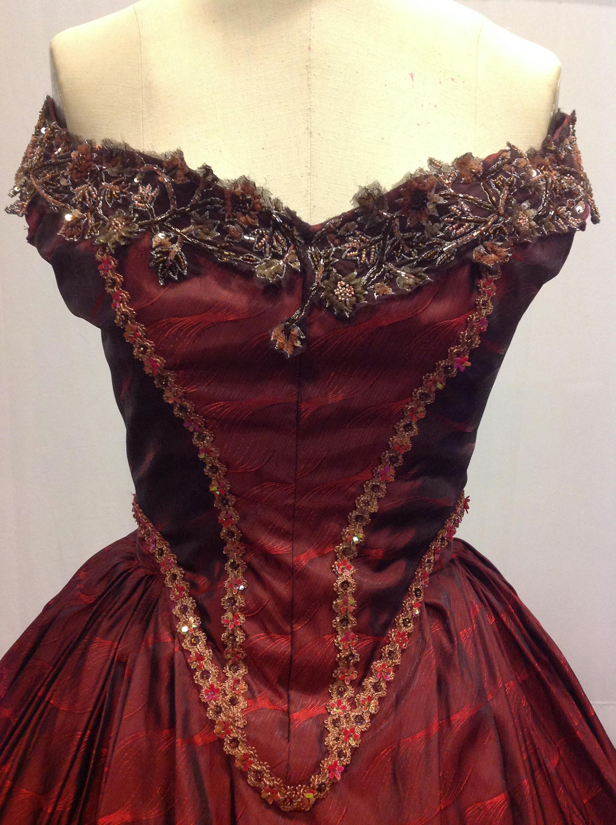 Red dress for 'The Heiress' designed by Sheila Tabaka