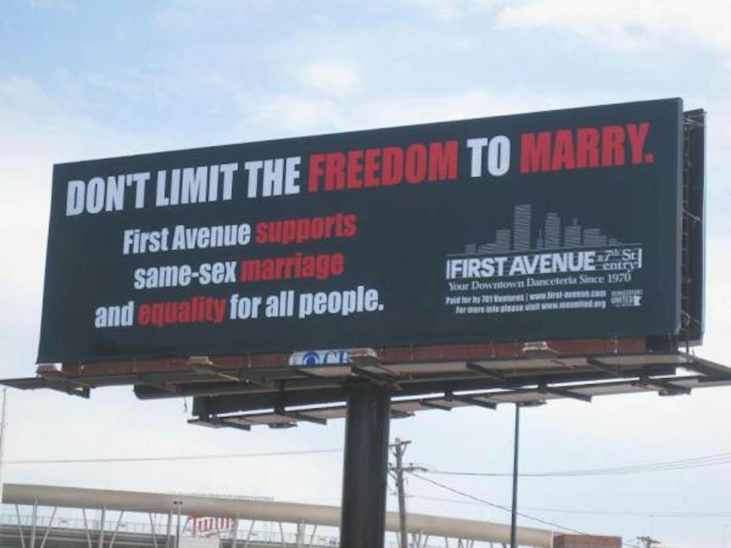 The new billboard is on the other side of Target Field from First Avenue. / Photo courtesy First Avenue