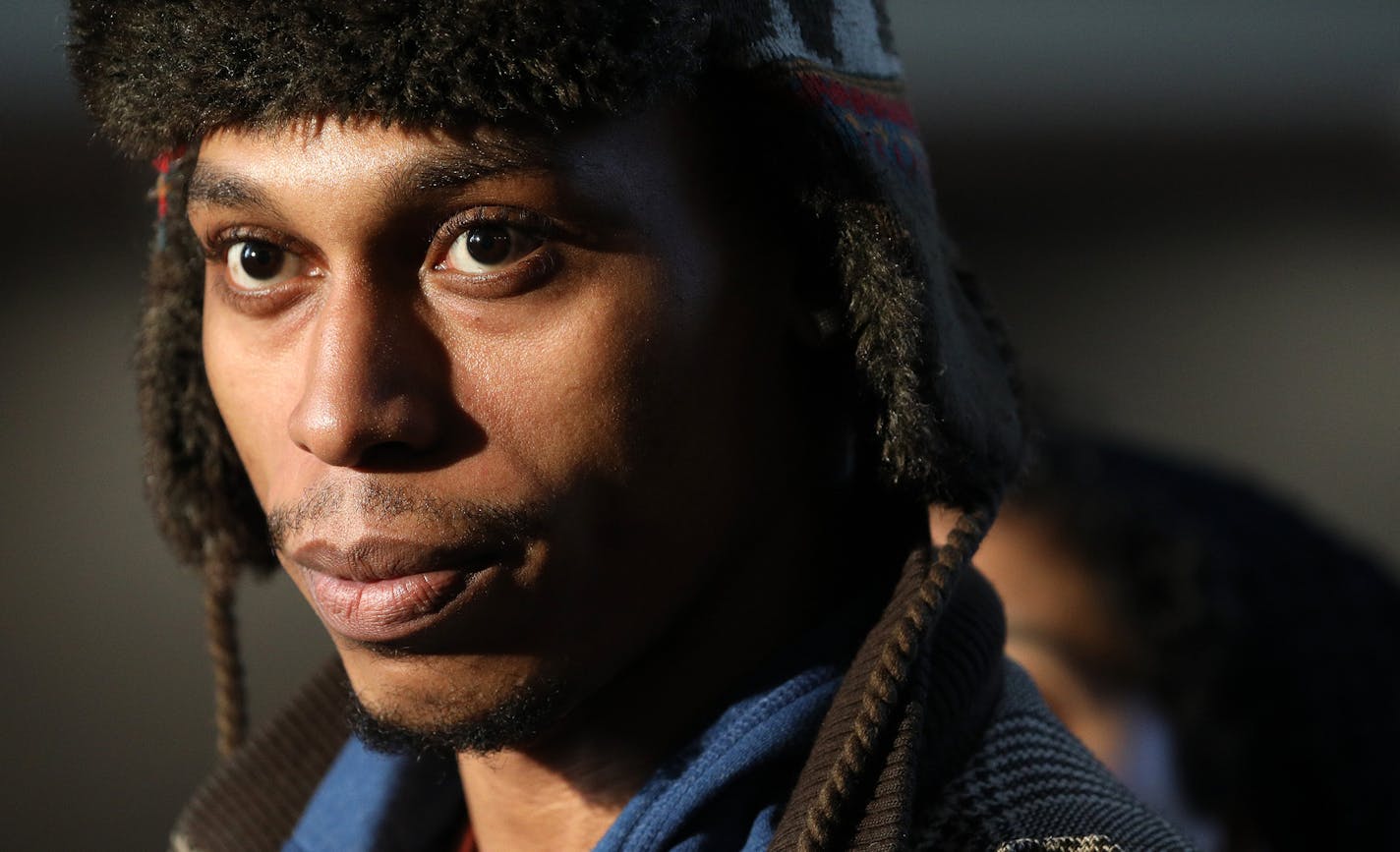 Shooting victim Cameron Clark spoke during a press conference after the verdict was announced Wednesday. ] ANTHONY SOUFFLE &#xef; anthony.souffle@startribune.com The jury returned a guilty verdict on all counts in the Allen Scarsella trial, the man who shot five Black Lives Matters protesters in November 2015, Wednesday, Feb. 1, 2017 at the Hennepin County Government Center in Minneapolis.