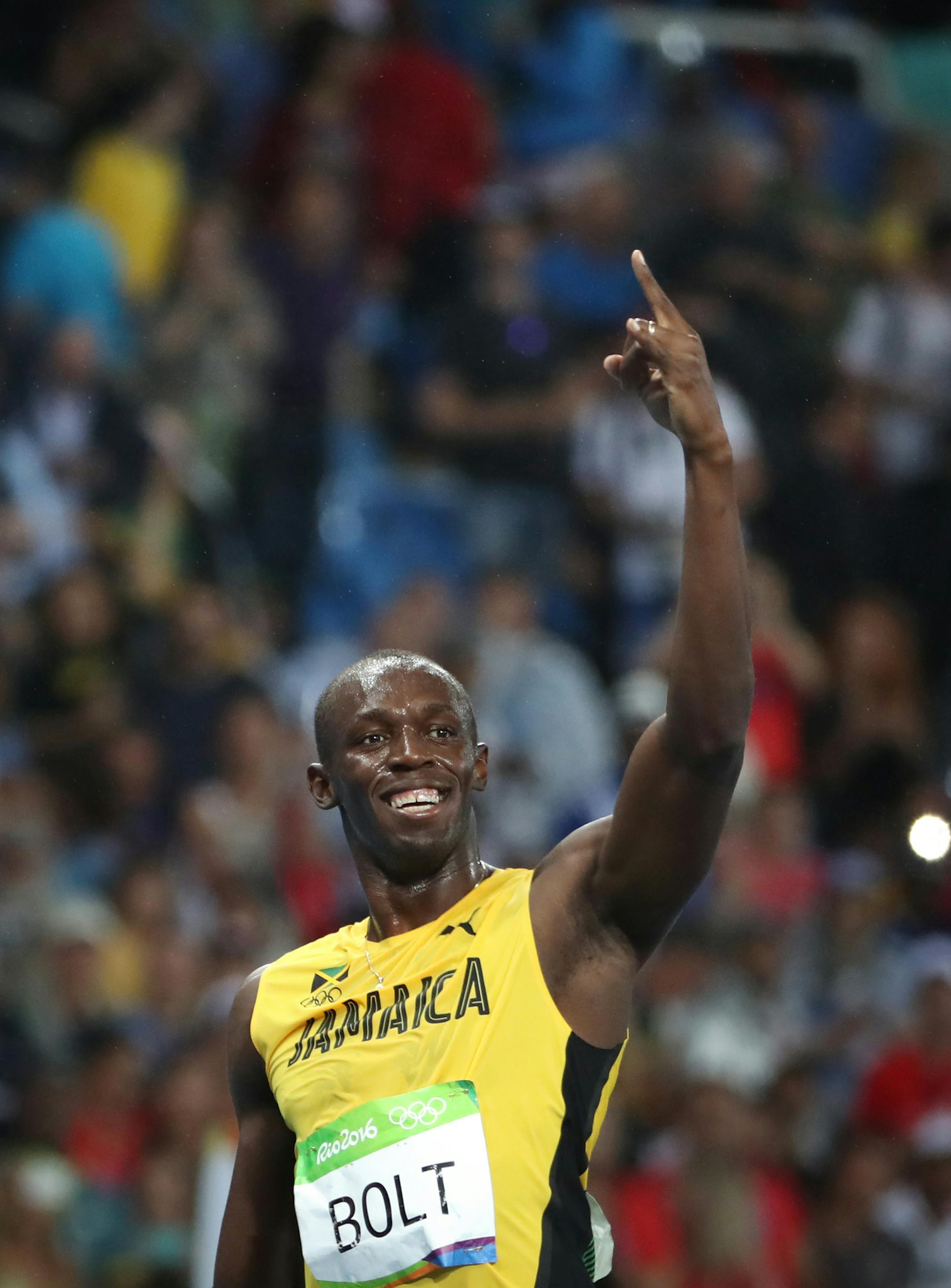 Men's 200 meter final. France's Christophe Lemaitre, Jamaica's Usain Bolt, USA's Lashawn Merritt & Canada's Andre de Grasse. ] 2016 Summer Olympic Games - Rio Brazil brian.peterson@startribune.com Rio de Janeiro, Brazil - 08/18/2016