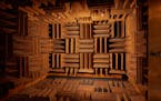 The anechoic chamber at Orfield Laboratories in Minneapolis is listed as the  "quietest place on Earth" by Guinness World Records.  Fiberglass wedges,