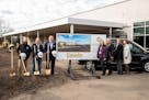 Staff celebrated during a groundbreaking for Paladin Career and Technical High School’s new building in Coon Rapids.