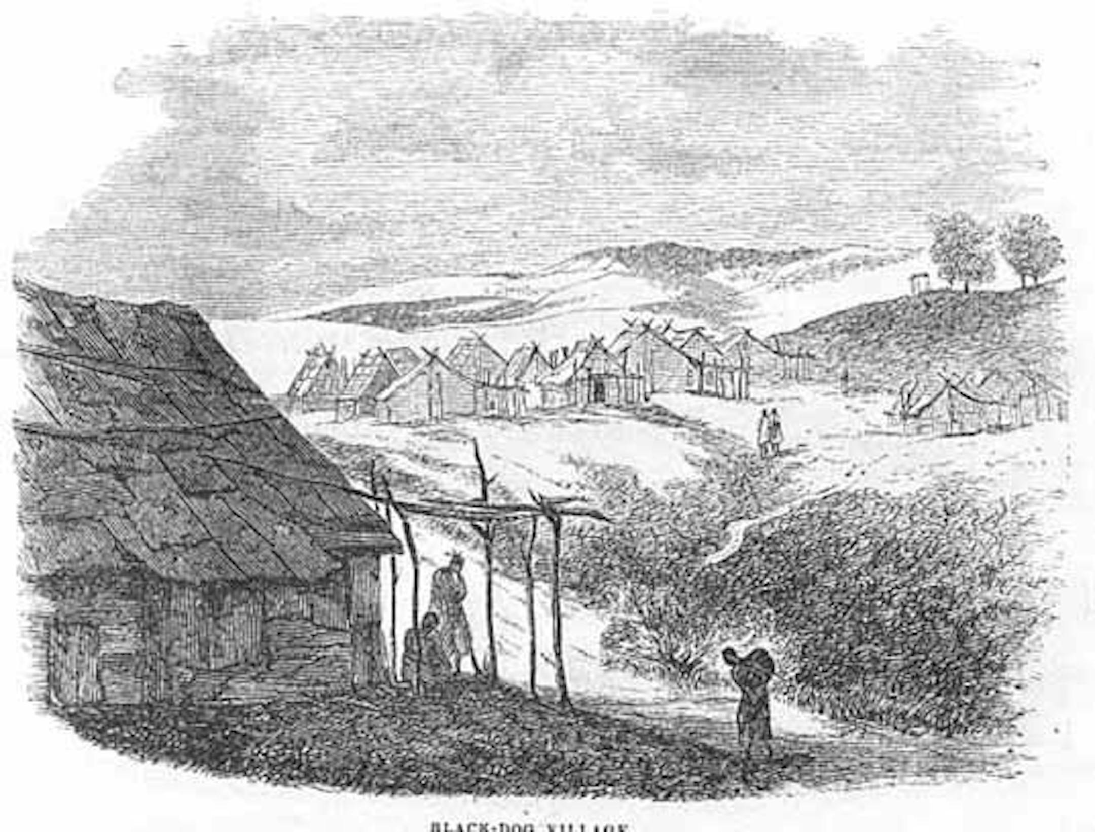 Courtesy Minnesota Historical Society Black Dog Village circa 1853 by Adolf Hoeffler -- Minnesota Historical Society
