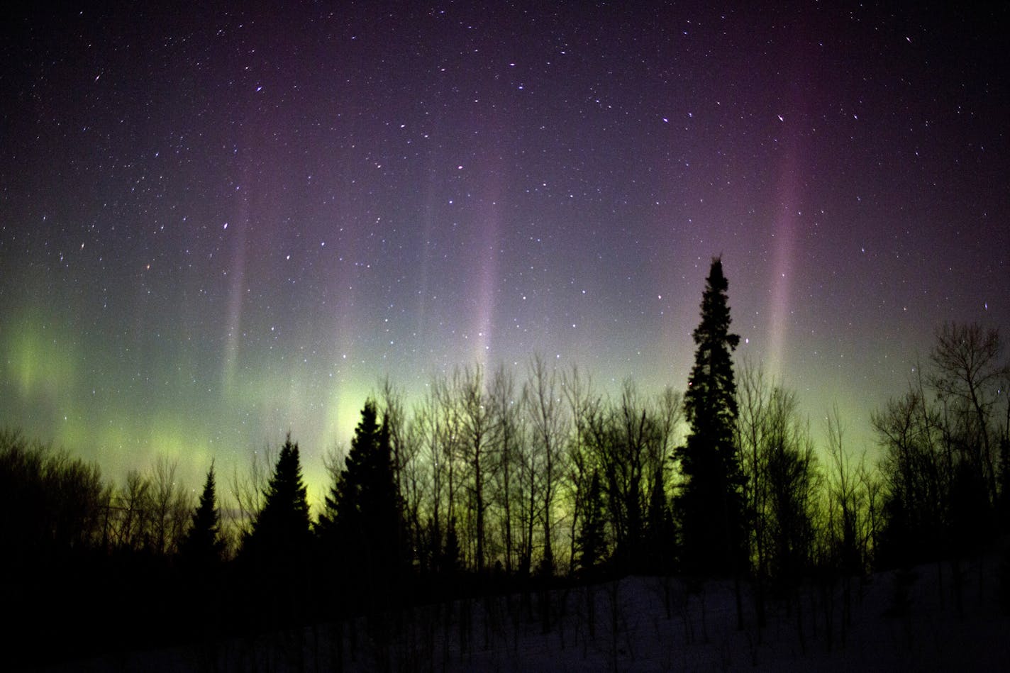 For the lucky and patient observer, the Northern Lights can be a life changing experience, dancing in the northern sky like an opening night show. ] Minnesota -State of Wonders, Arrowhead in Winter BRIAN PETERSON &#xa5; brian.peterson@startribune.com Grand Marais, MN 2/14/2014 ORG XMIT: MIN1403041608591144