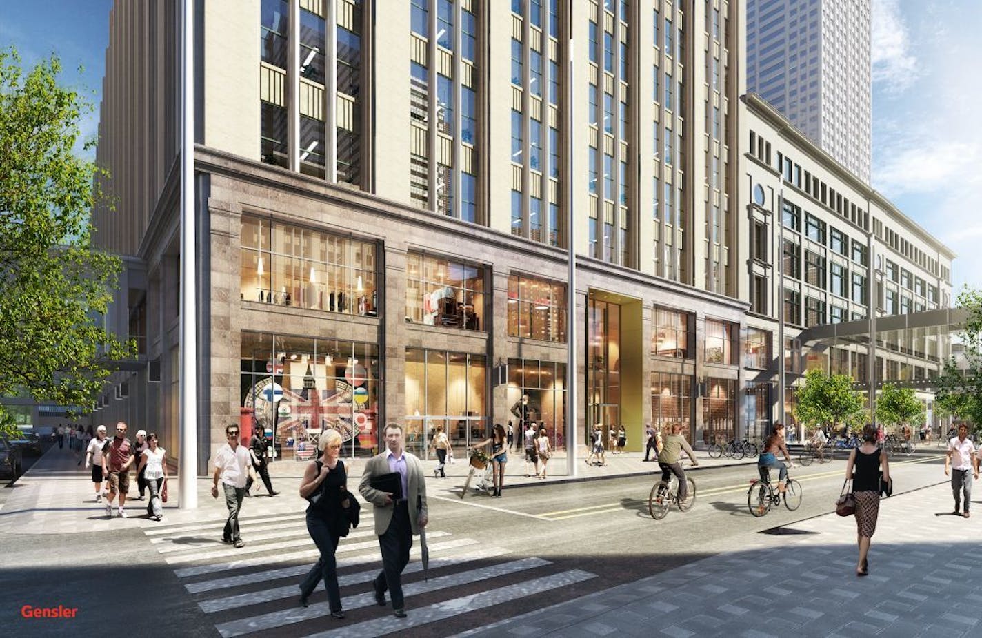 The vacancy rate downtown will also be significantly impacted when the 1.2 million-square-foot Dayton's redevelopment opens in 2020. Above, a rendering of the Dayton's project in downtown Minneapolis.