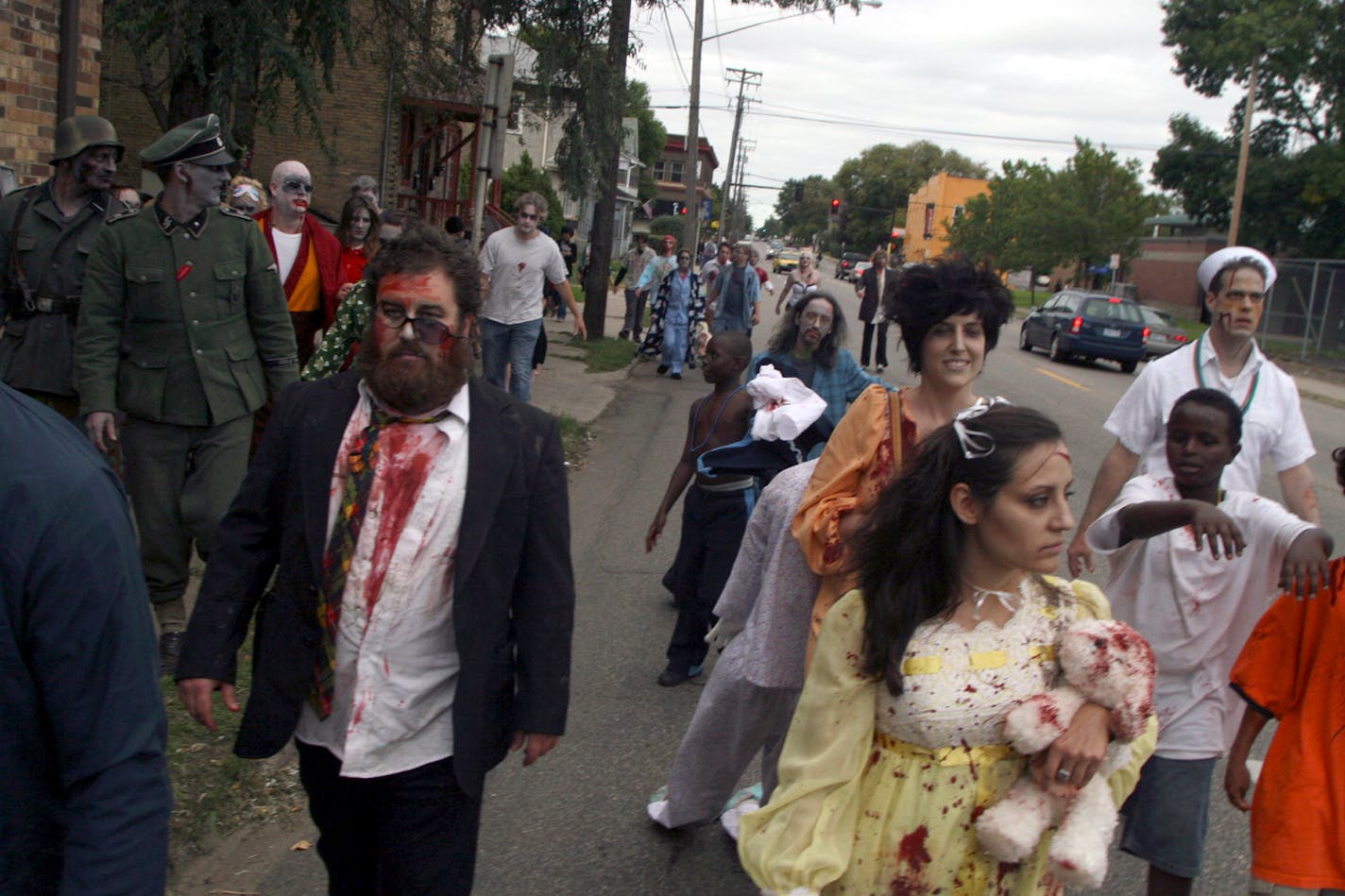 More than 1,000 zombies were expected to roam around the Seven Corners/Cedar Riverside area of Minneapolis during the zombie pub crawl Saturday night.