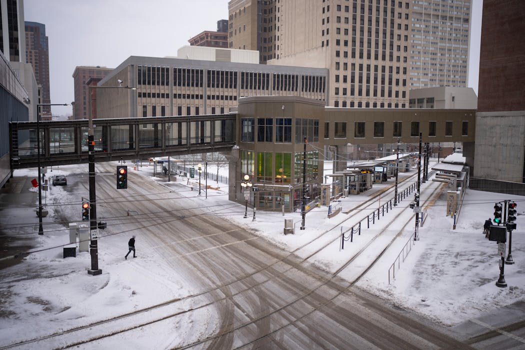 The Central Station building that connects the light-rail station to the city’s skyway system seen Tuesday in downtown St. Paul. 