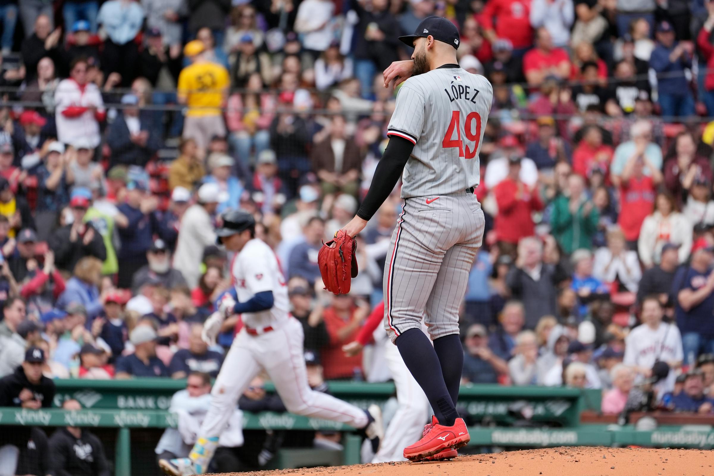 Pablo López of the Twins is beaten in the first game of the doubleheader in Boston, while Triston Casas hits three home runs