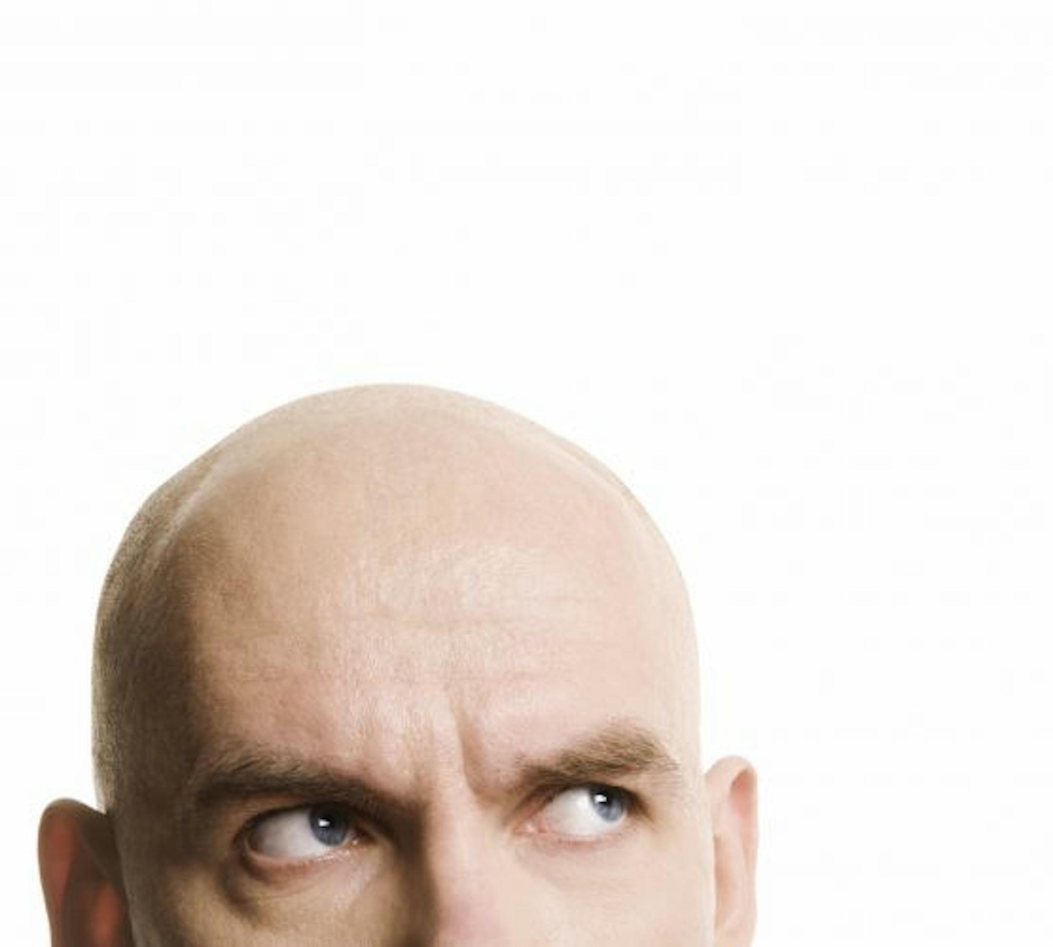 part of head isolated on white background