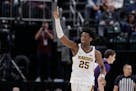 Minnesota's Daniel Oturu reacts during the second half against Northwestern at the Big Ten tournament. Was it his final game for the Gophers?