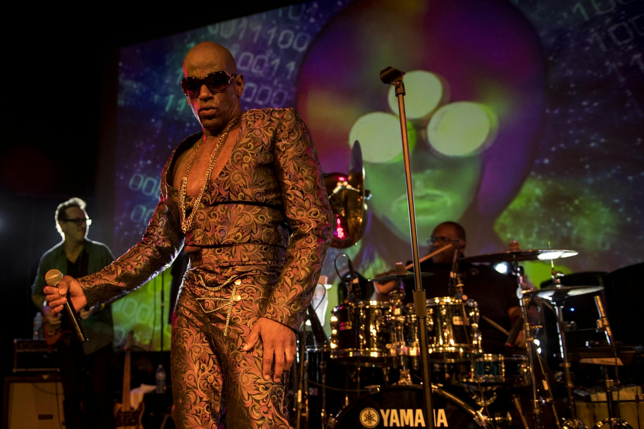 New Power Generation frontman, Julius Collins, performed during Friday night's show at Pepito's Parkway Theater.