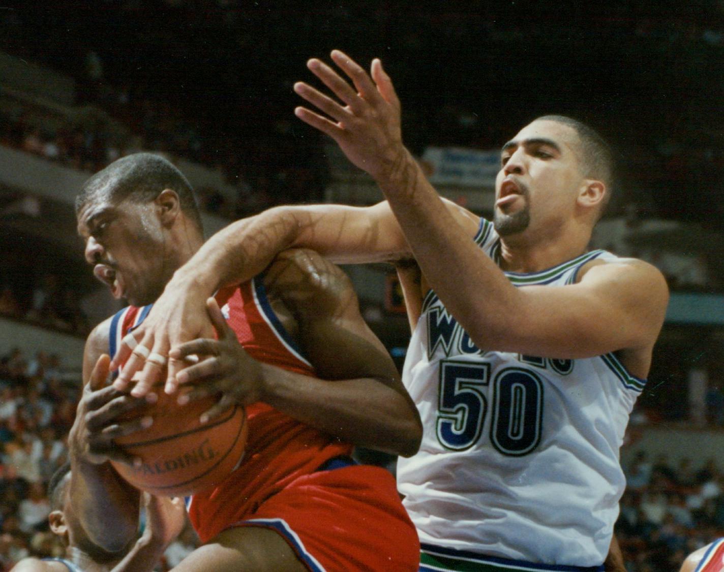 January 5, 1991 Timberwolves center Felton Spencer fouled Washington's Bernard King as he went up for a shot in the first half Friday night. January 4, 1991 January 30, 1992 Marlin Levison, Minneapolis Star Tribune