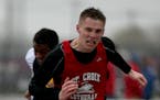 St. Croix Lutheran's Jon Tollefson won the 110-meter hurdles at the Hamline Elite track and field meet a year ago.