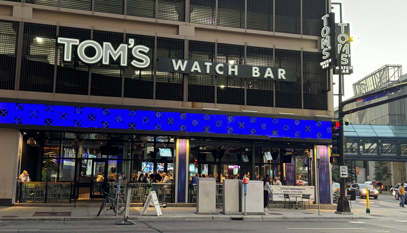 Patrons watch on multiple screens at Tom's Watch Bar during the Minnesota Lynx vs. New York Liberty game on Oct. 16 of the 2024 WNBA Playoffs Finals.