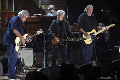 Los Lobos performs at the Americana Music Honors and Awards show Wednesday, Sept. 16, 2015, in Nashville, Tenn.