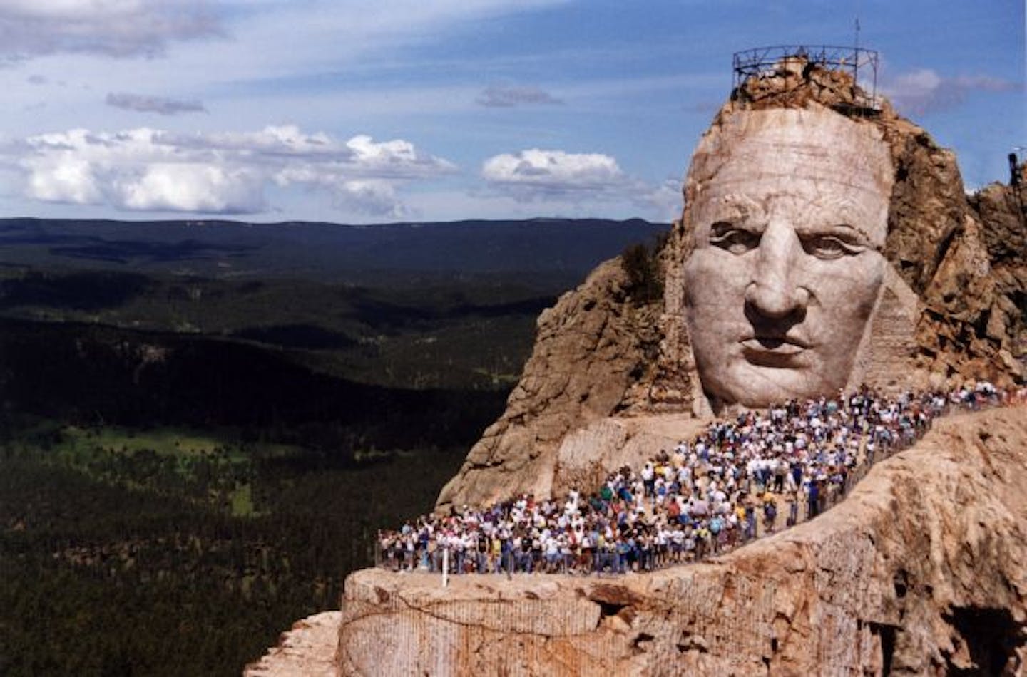 Once a year, during the Crazy Horse Volksmarch, visitors can hike to the top of the mountain.