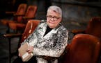 Playwright Paula Vogel on the set of her play "Indecent" at the Guthrie. She is holding a script of Sholem AschÕs ÒGod of Vengeance" A 1923 play tha