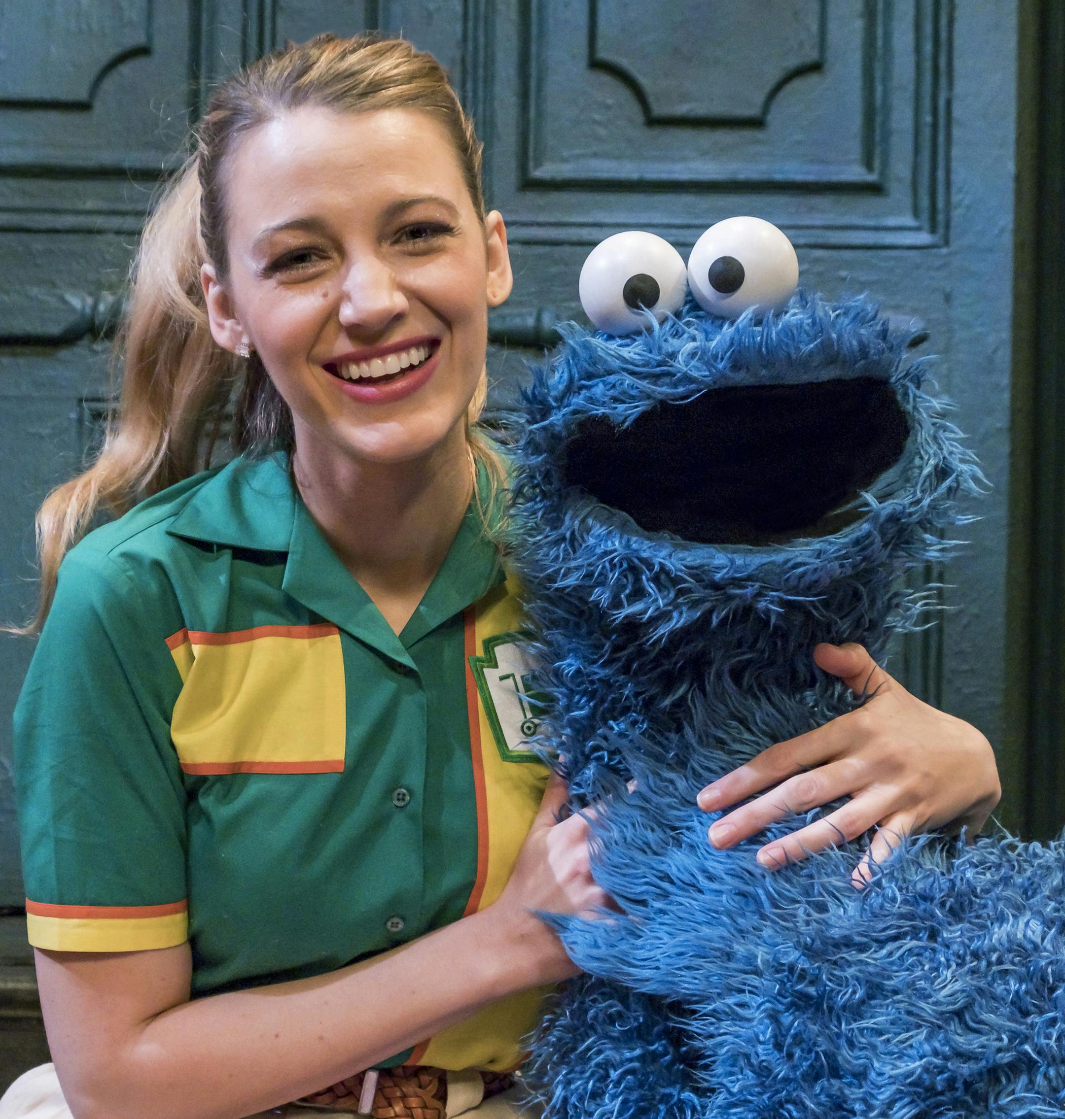 "Once Upon a Pickle: A Sesame Street Special": Blake Lively and Cookie Monster.
photo: Zack Hyman/HBO