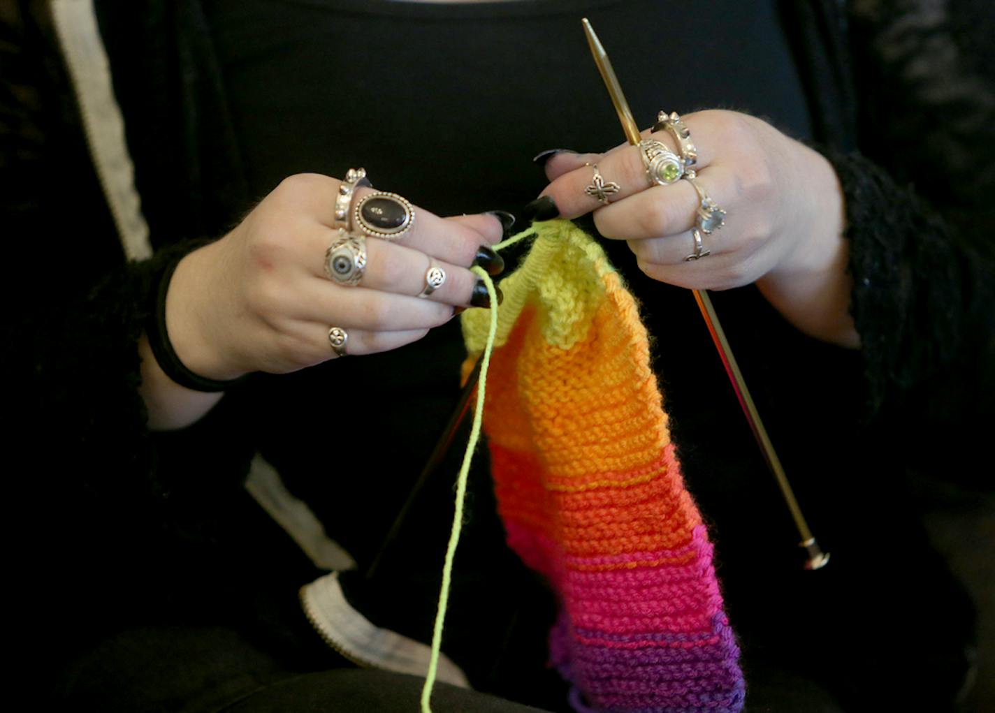 Knitting may reduce blood pressure, lower depression and anxiety and increase a sense of well-being.