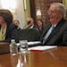 Sen. Amy Klobuchar sat with former Vice President Walter Mondale on Wednesday as he told the Senate Rules Committee that the number of senators needed