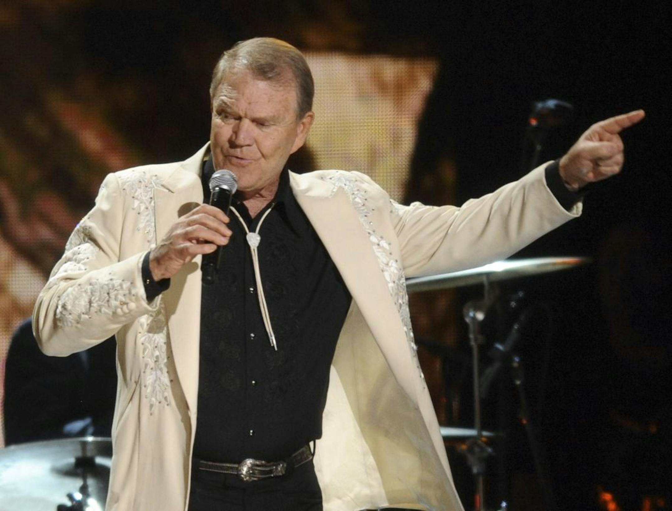 Glen Campbell onstage at the 54th annual Grammy Awards in February in Los Angeles.
