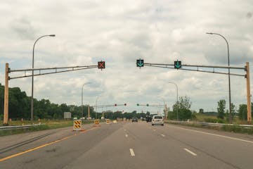 A section of I-94 highway near Monticello that functions as a test track for different driving surfaces on Wednesday, July 7, 2021, in Monticello. Dri