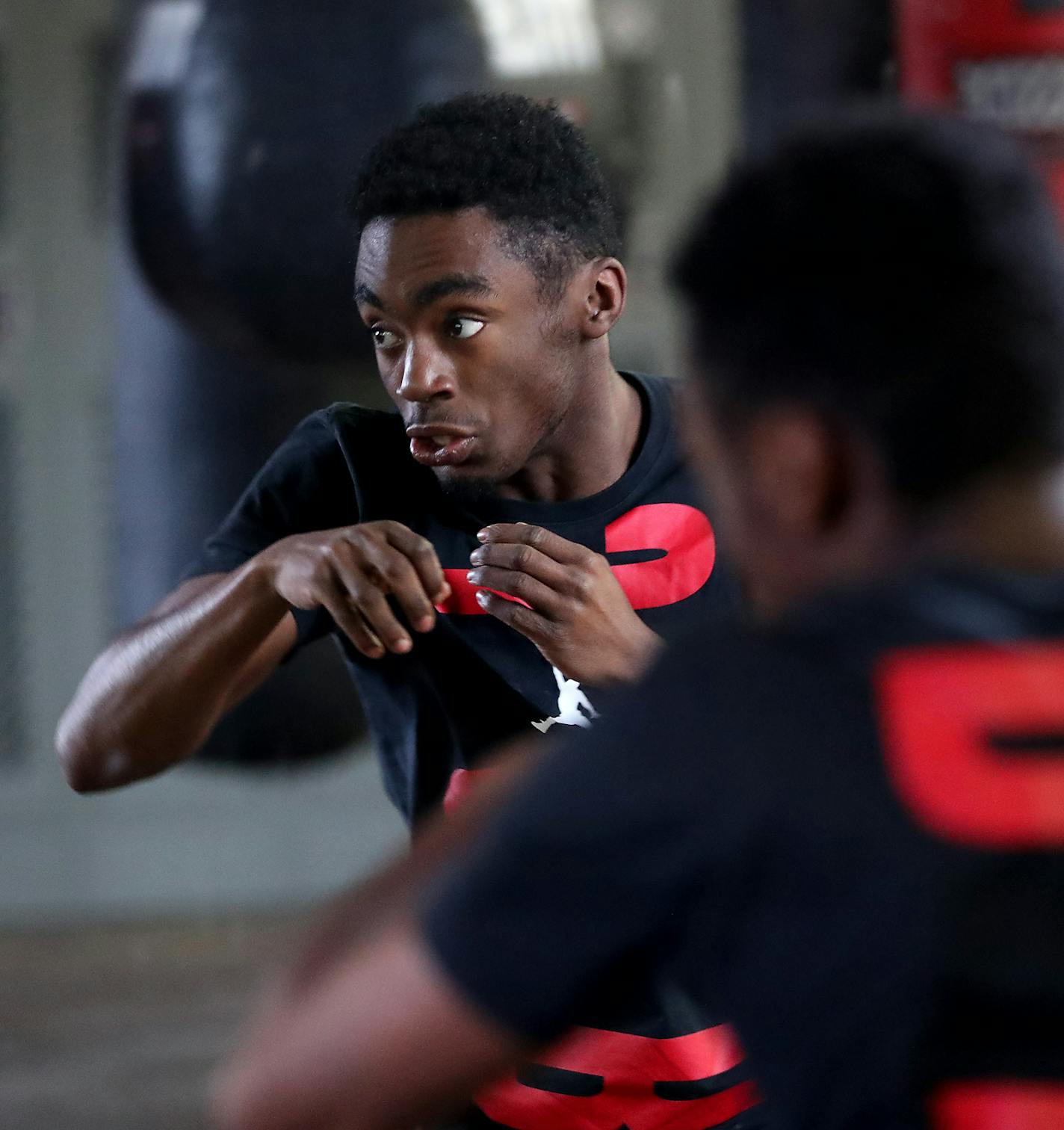 Davia "Machine" Holmes, 16, shadow boxes at Northside Boxing Club Monday in Minneapolis. Holmes is 4-1 as an amateur boxer. ] DAVID JOLES • david.joles@startribune.com Monday, Oct. 19k, 2020 in Minneapolis, MN. Northside Boxing Club was one of 40 groups that received extra grants from the Minneapolis Foundation this year. The foundation gave out $500,000 more this year to support healing, community conversations and racial justice work after George Floyd's death. Northside Boxing Club received $