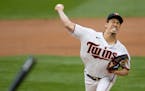 Minnesota Twins starting pitcher Kenta Maeda (18) in the second inning.