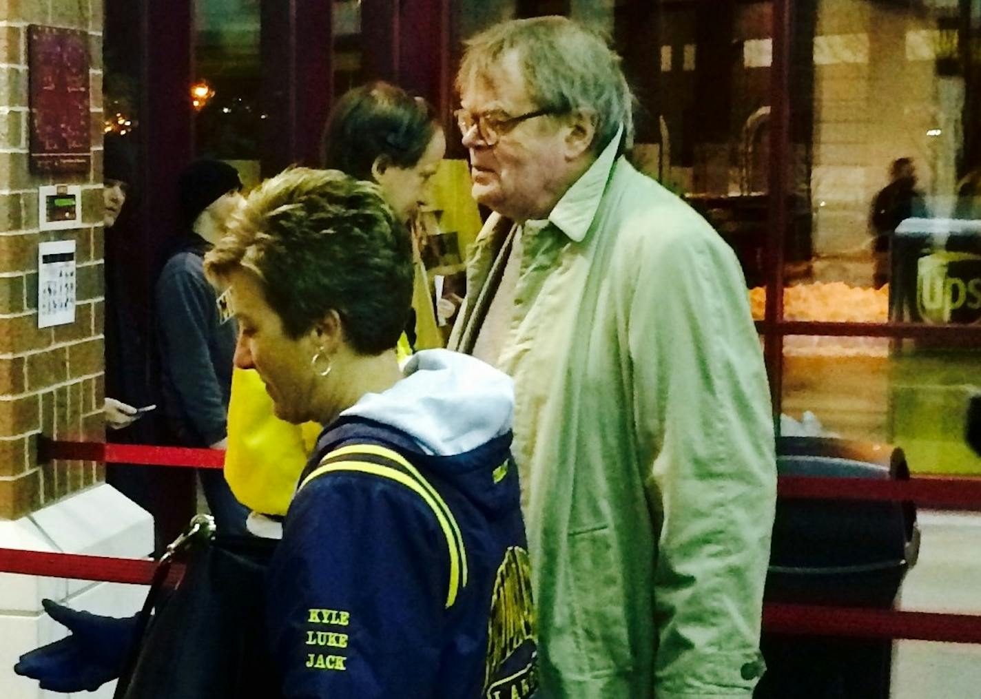 No VIP entrance for Garrison Keillor, waiting to have his ticket scanned Friday before watching his Minnesota Gophers defeat Connecticut at Mariucci Arena.