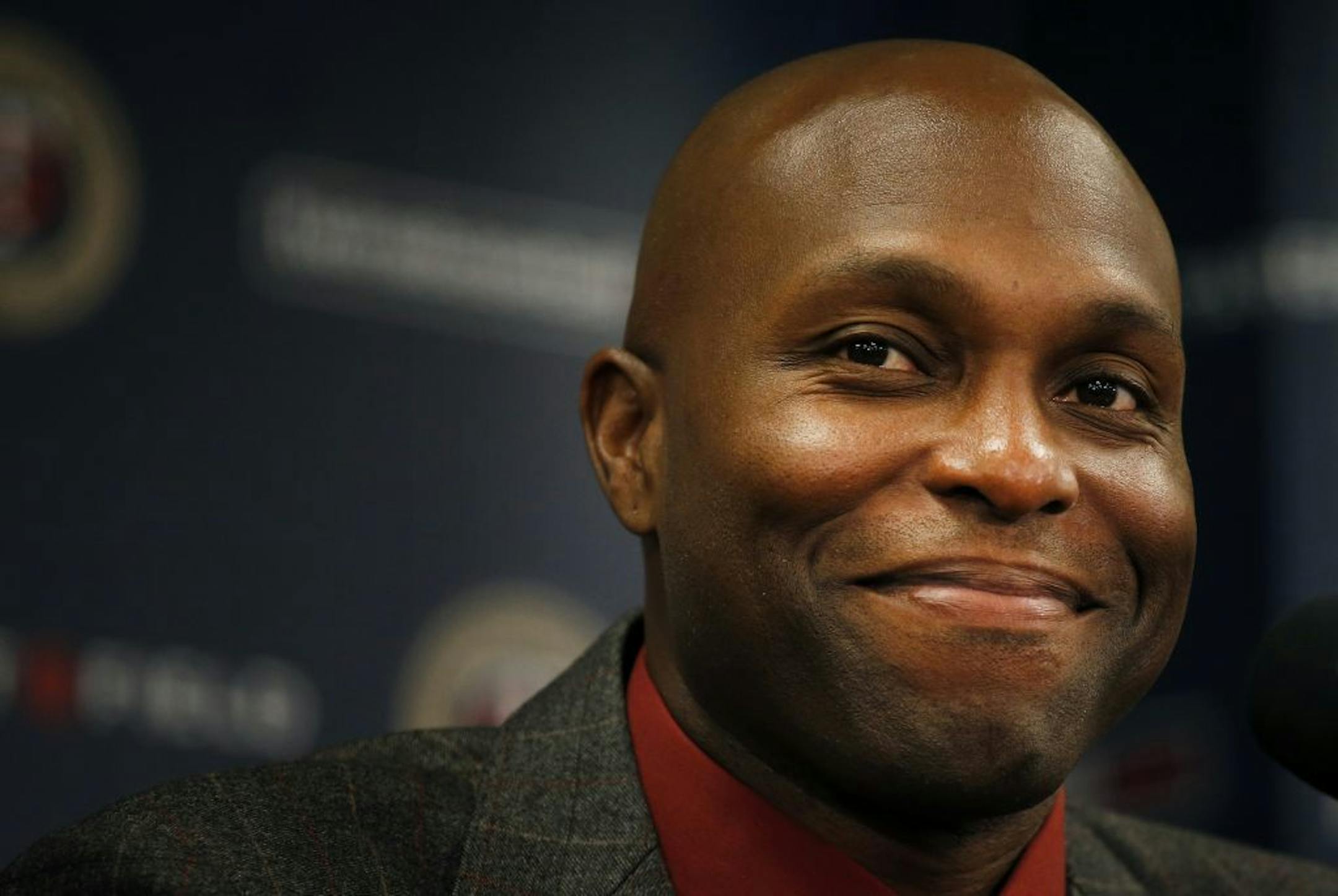 Newly acquired Minnesota Twins outfielder Torii Hunter during a press conference at Target Field on Wednesday.